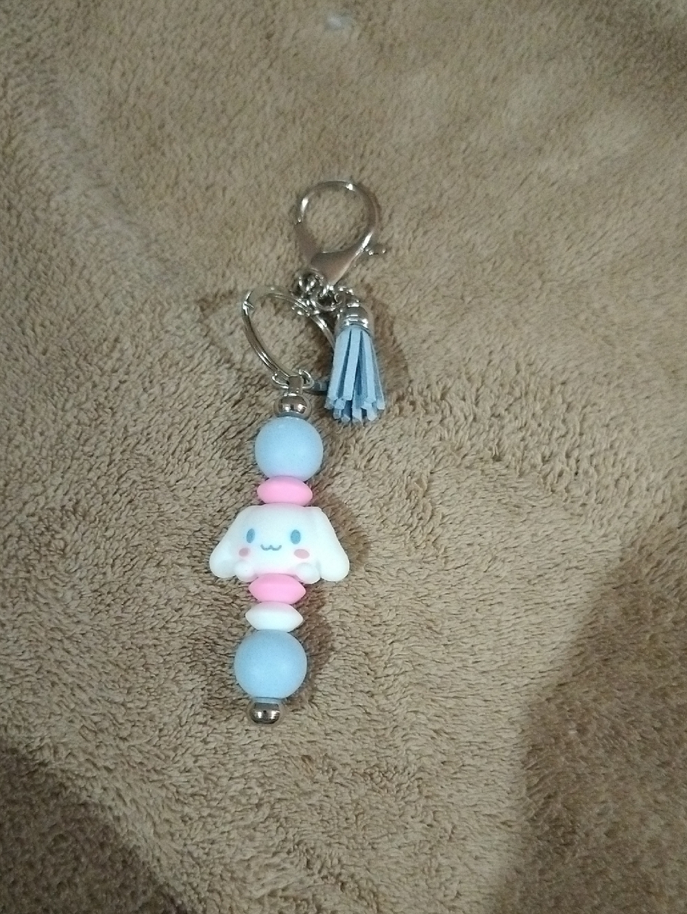 Cute Blue & Pink Silicone Cinamoroll Character Keychain